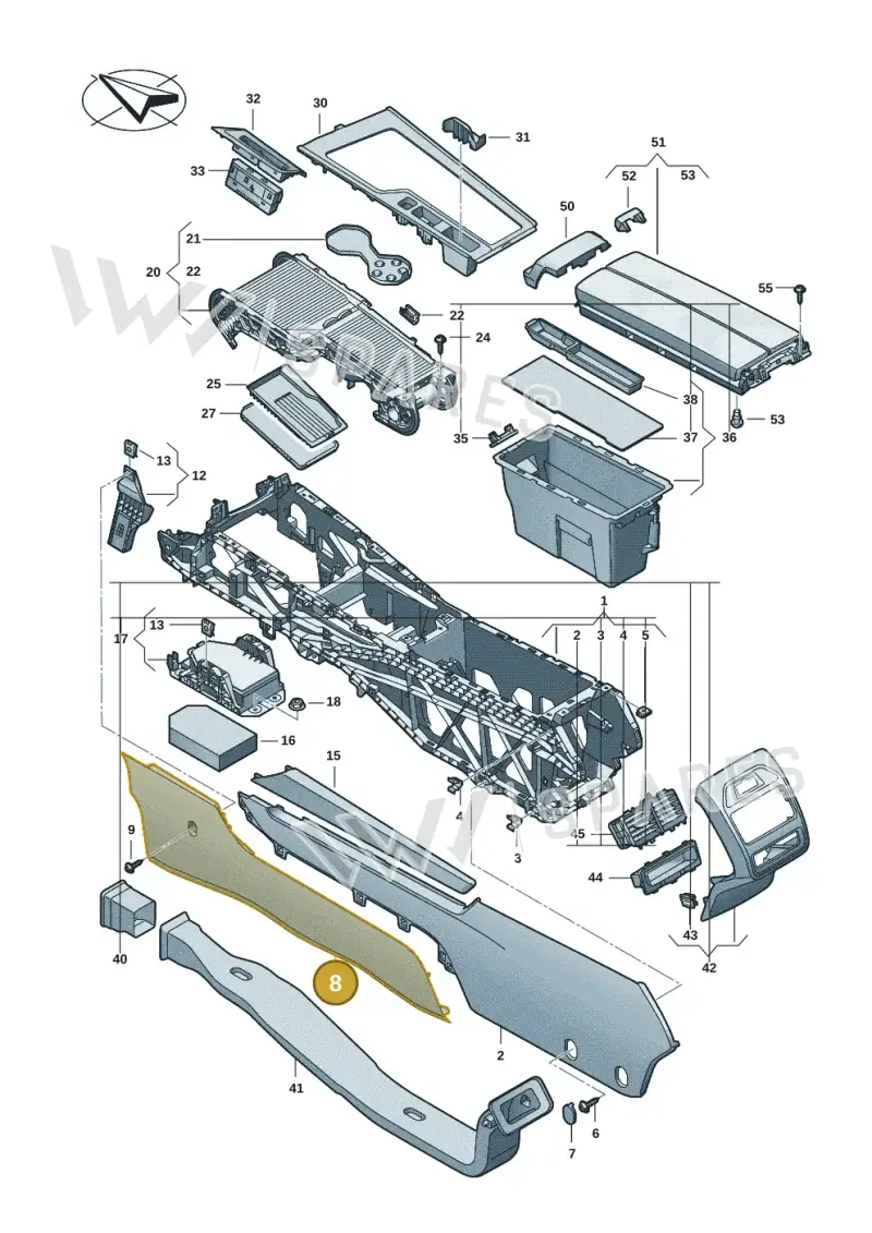 3J28630454PK — Volkswagen Passat estate (2023-) diagram 3j0863500, position 8