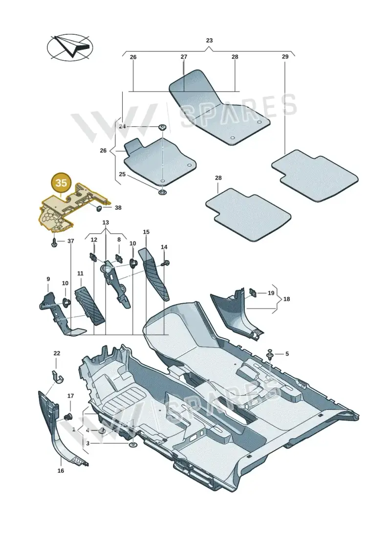 3J2863081A4PK — Volkswagen Passat estate (2023-) diagram 3j0863000, position 35