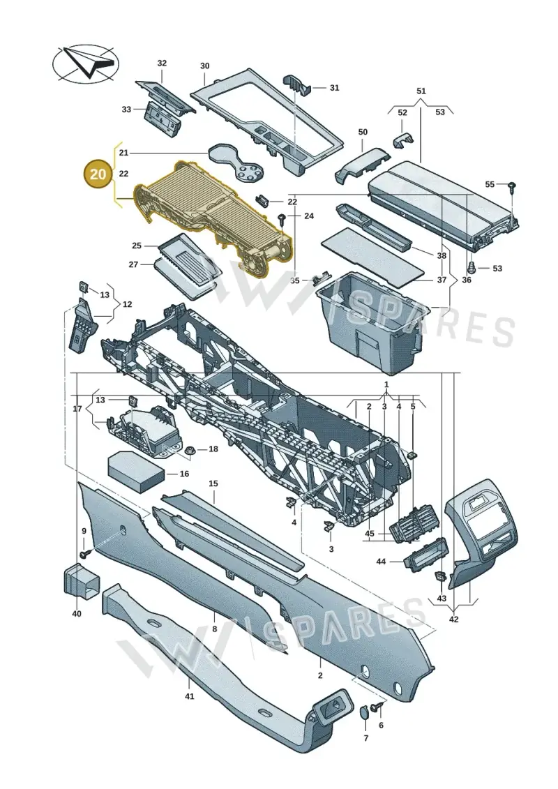 3J2864263AFIN — Volkswagen Passat estate (2023-) diagram 3j0863500, position 20