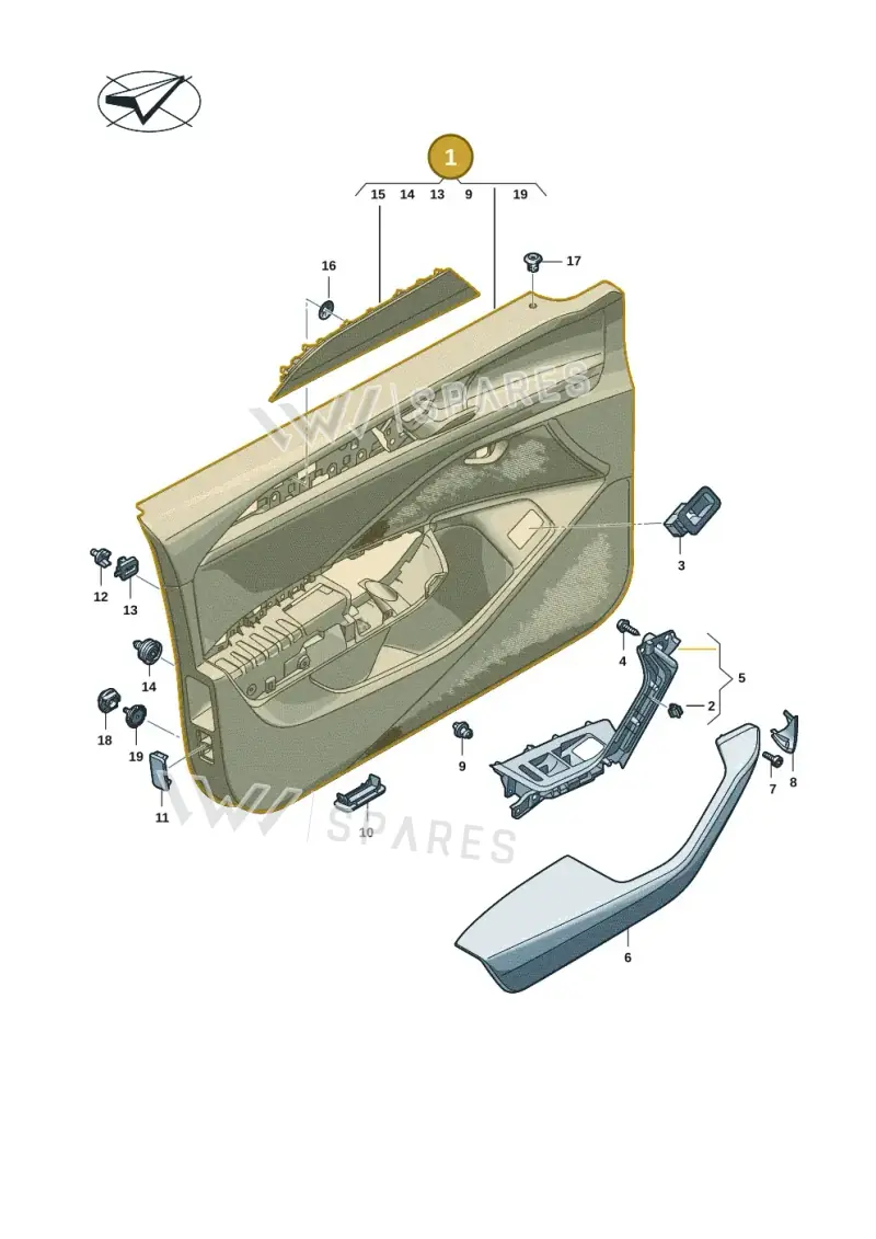 3J2867012ADDAB — Volkswagen Passat estate (2023-) diagram 3j0867000, position 1