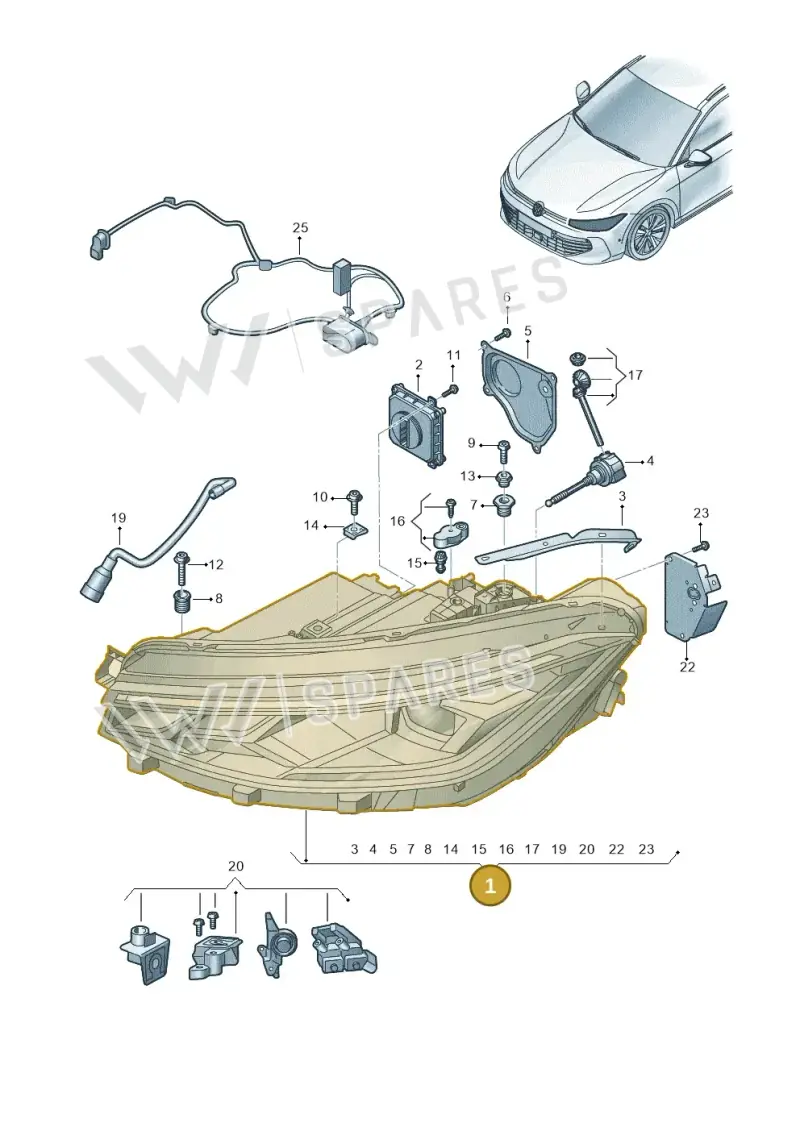 3J2941030 — Volkswagen Passat estate (2023-) diagram 3j0941010, position 1