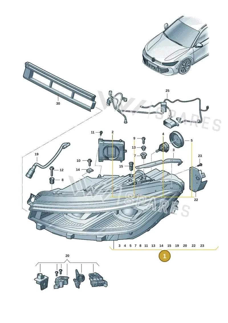 3J2941078 — Volkswagen Passat estate (2023-) diagram 3j0941020, position 1