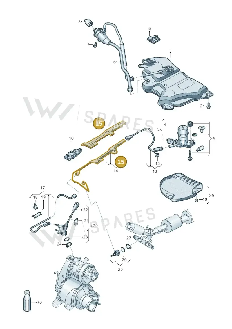 3Q0131327D — Volkswagen Touran 2,0 BlueMotion (2015-2024) diagram 869253102, position 15
