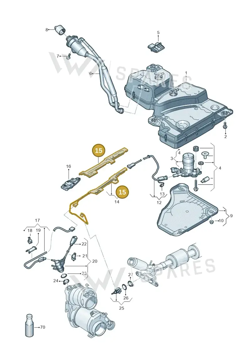 3Q0131327D — Volkswagen Tiguan 2.0 4Motion (2017-2024) diagram 884253102, position 15