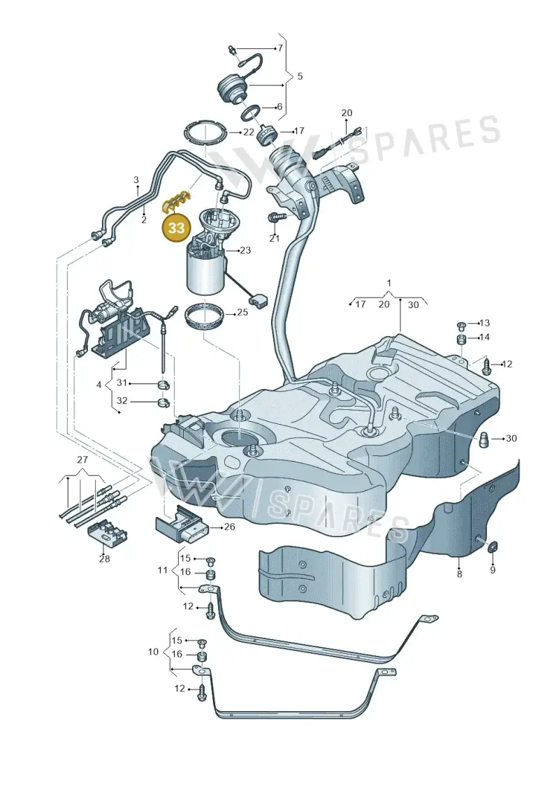 3Q0201449C — Volkswagen Passat estate (2023-) diagram 793201600, position 33