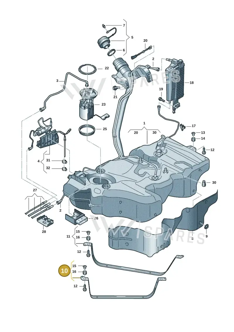 3Q0201653 — Volkswagen Passat estate (2023-) diagram 828201044, position 10