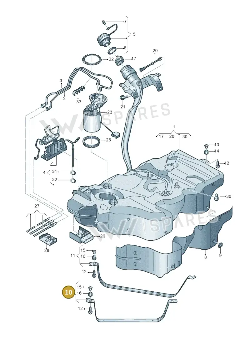 3Q0201653 — Volkswagen Passat estate (2023-) diagram 793201600, position 10