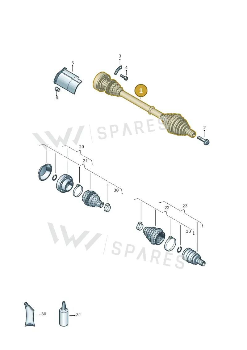 3Q0407271A — Volkswagen Caddy Maxi Kombi (2020-2024) diagram 884407300, position 1