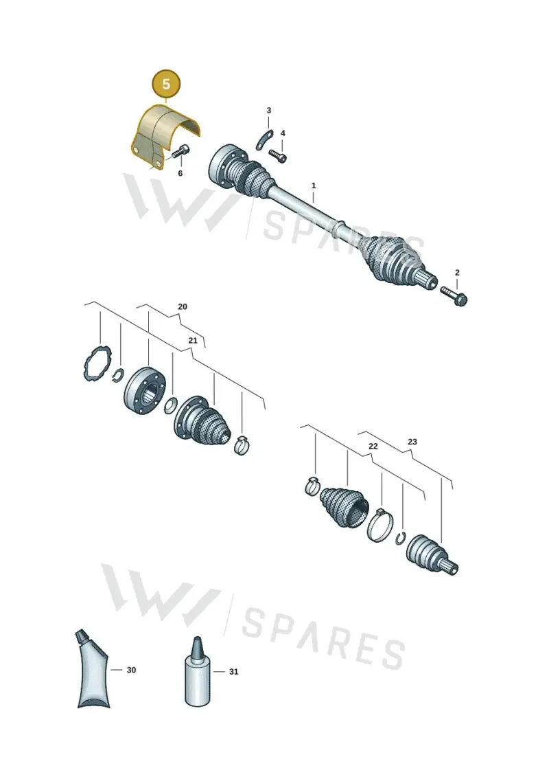 3Q0407721 — Volkswagen Golf 2.0 BlueMotion (2019-2024) diagram 5h0407034, position 5