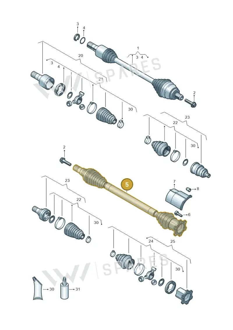 3Q0407762JX — Volkswagen Arteon (2017-2023) diagram 827407390, position 5