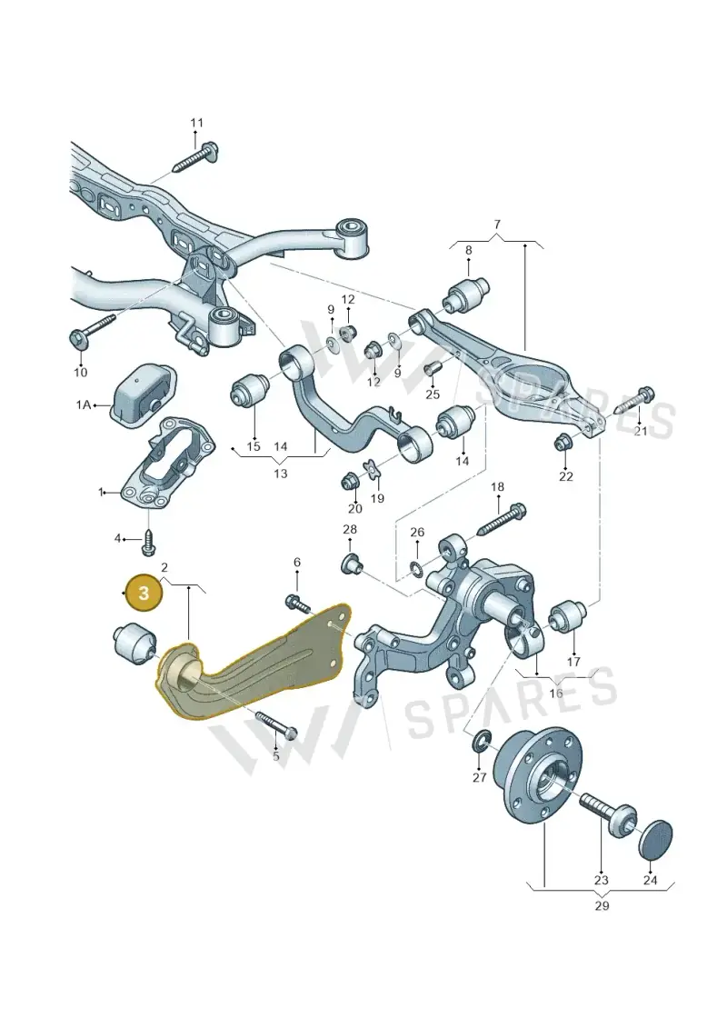 3Q0505541A — Volkswagen New Passat (2011-2019) diagram 460505100, position 3