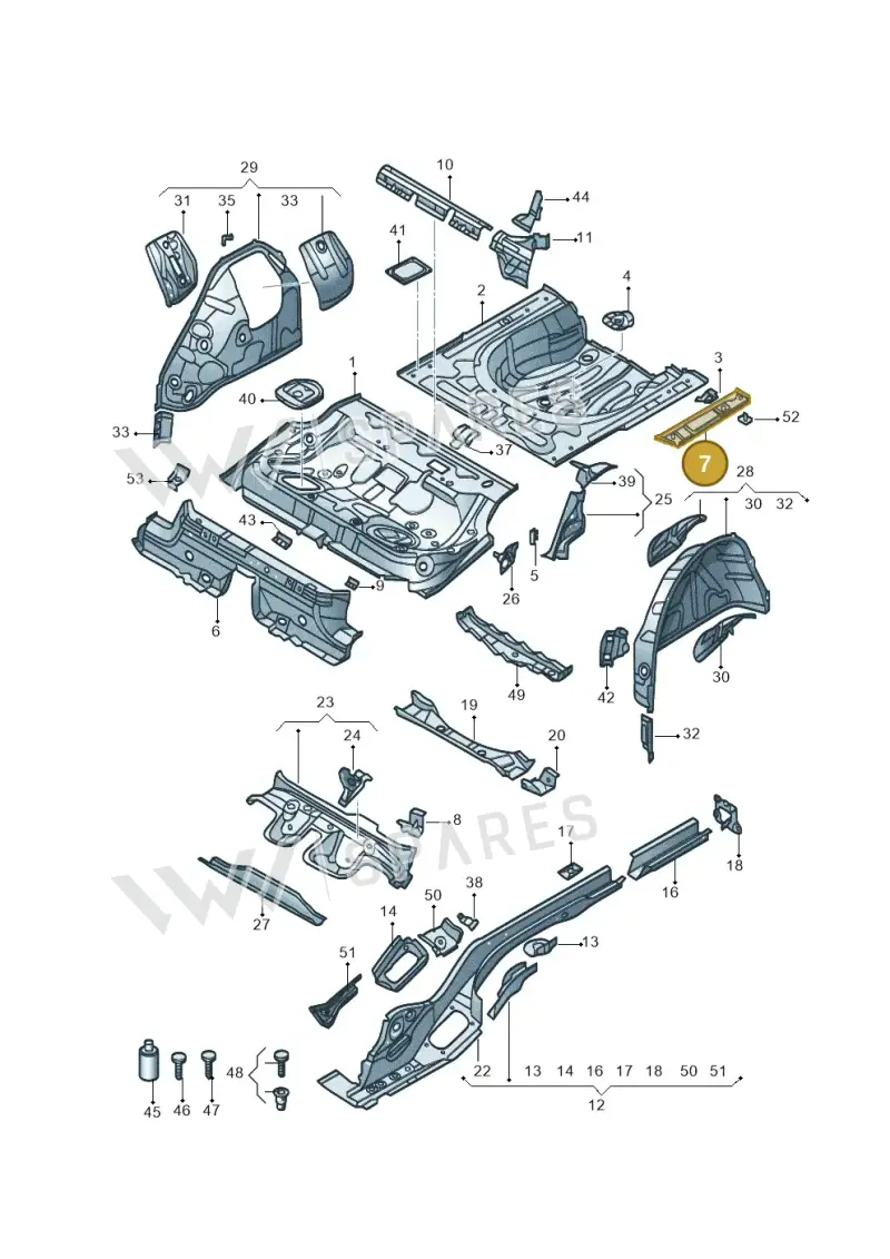 3Q0802089 — Volkswagen Magotan 2.0 (2016-) diagram 875803020, position 7