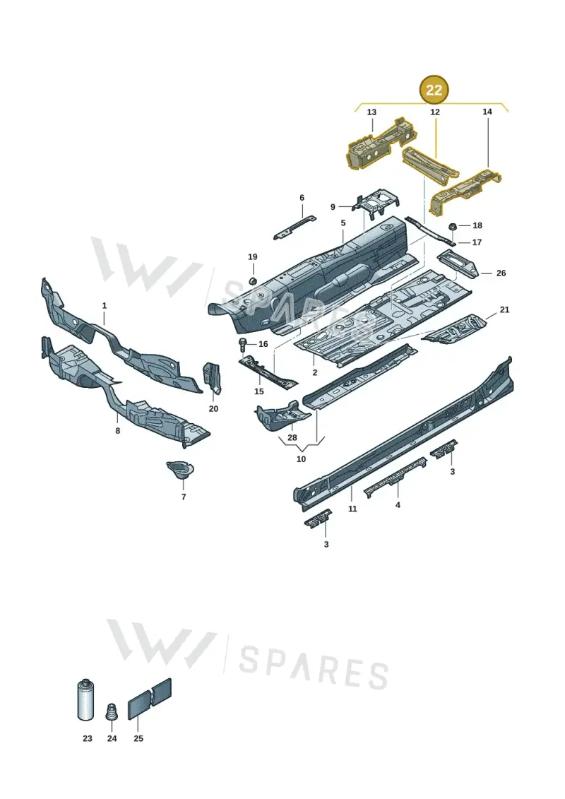 3Q0802225 — Volkswagen Arteon (2017-2023) diagram 828803005, position 22