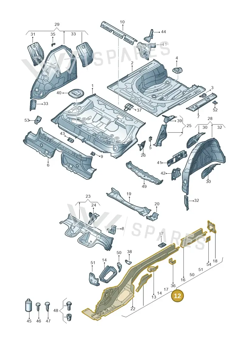 3Q0803501Q — Volkswagen Passat saloon (2014-2024) diagram 793803200, position 12