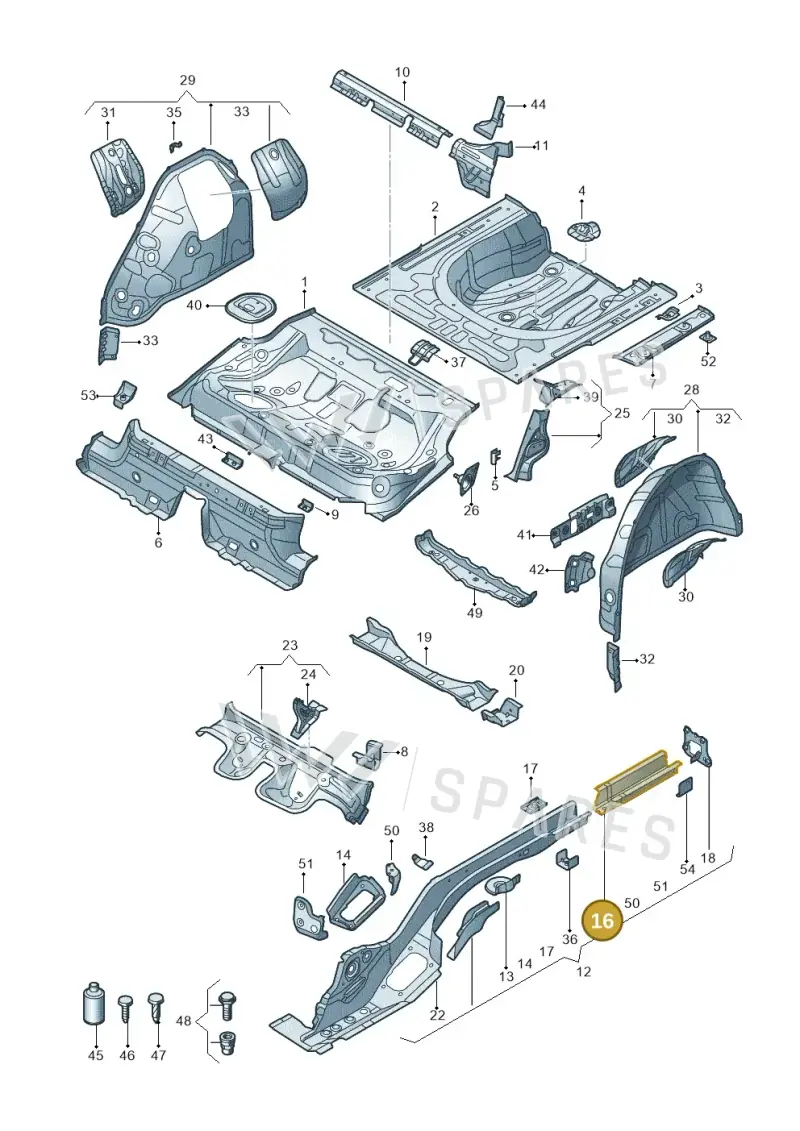 3Q0803511C — Skoda Superb Combi (2015-2024) diagram 793803200, position 16