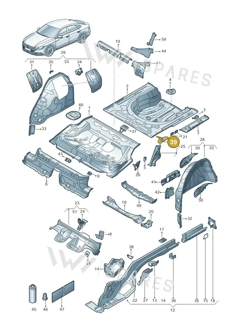 3Q0803876 — Volkswagen Arteon (2017-2023) diagram 828803200, position 39