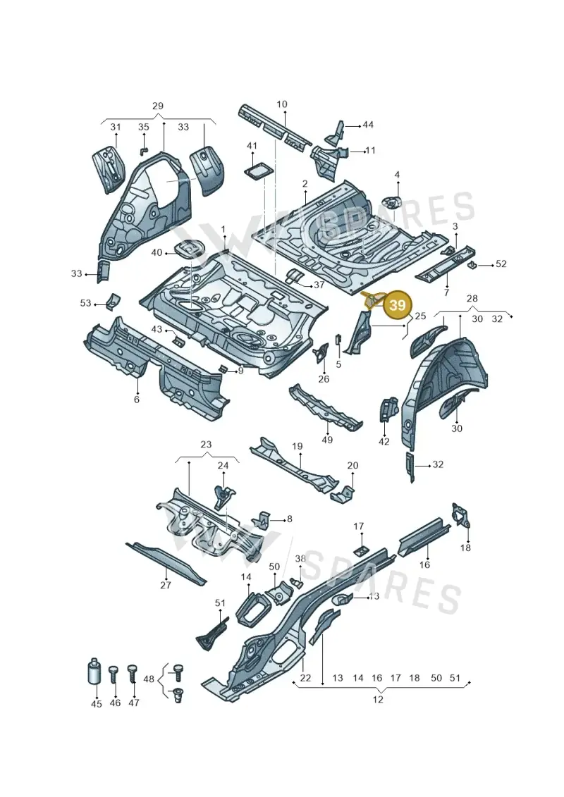 3Q0803876 — Volkswagen Magotan 2.0 (2016-) diagram 875803020, position 39