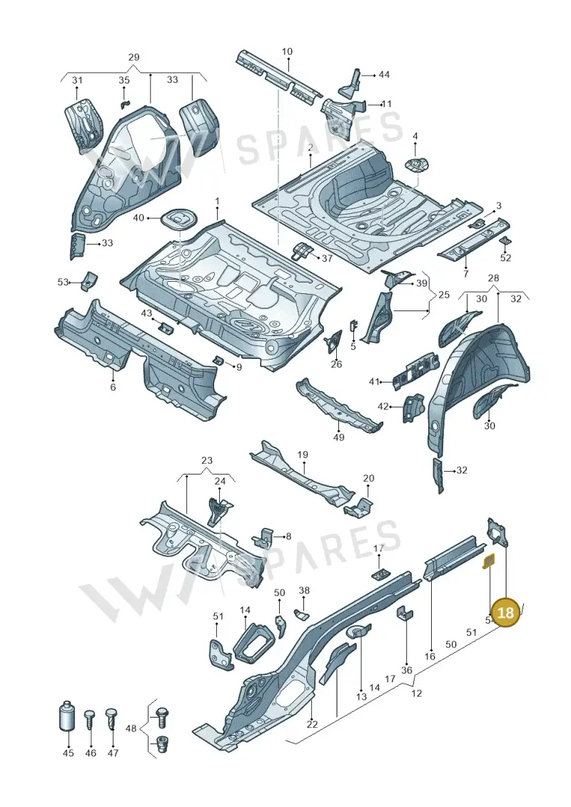 3Q0804474A — Volkswagen Passat saloon (2014-2024) diagram 793803200, position 18