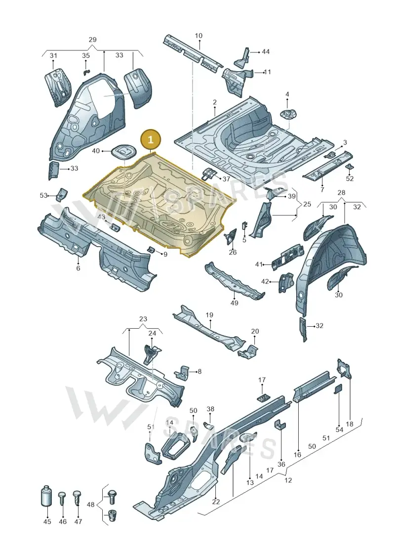 3Q0813115A — Volkswagen Passat saloon (2014-2024) diagram 793803200, position 1