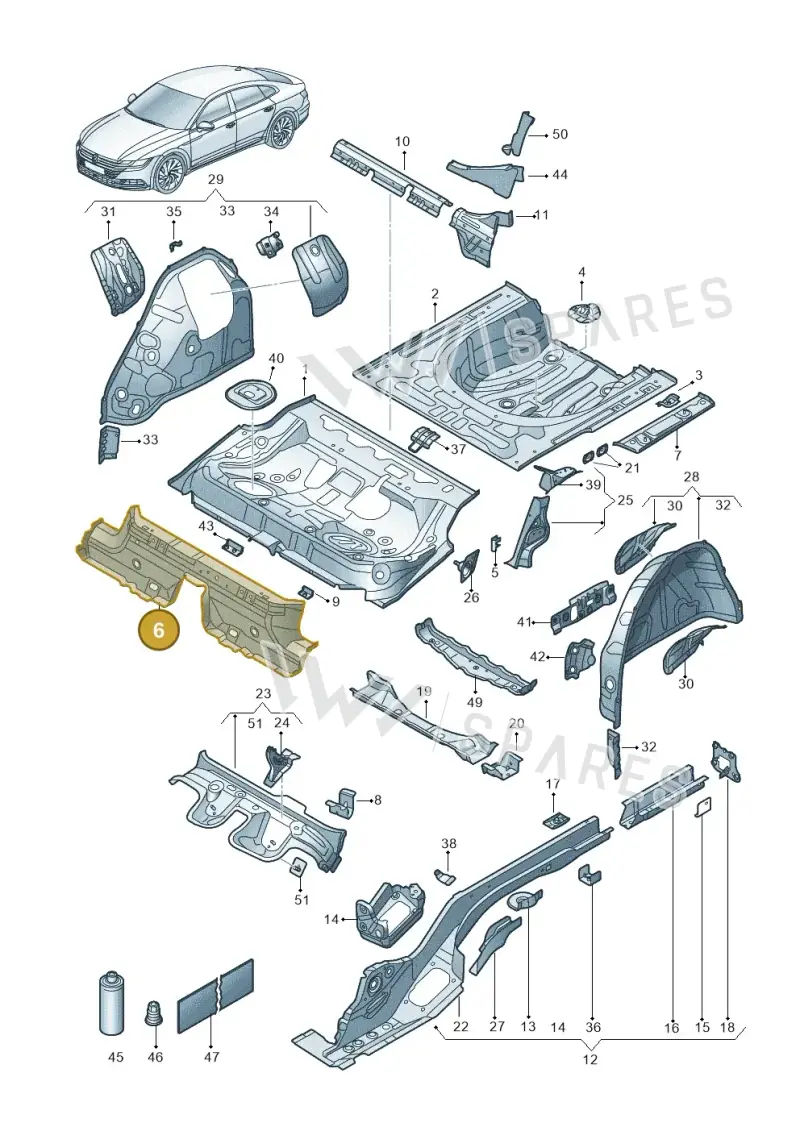 3Q0813385 — Volkswagen Arteon (2017-2023) diagram 828803200, position 6