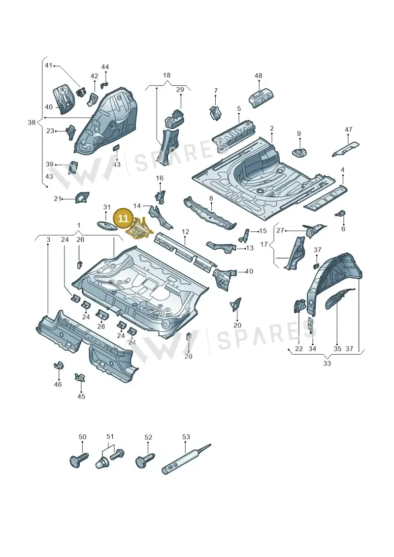 3Q0813510 — Volkswagen Passat estate (2023-) diagram 3j0803350, position 11