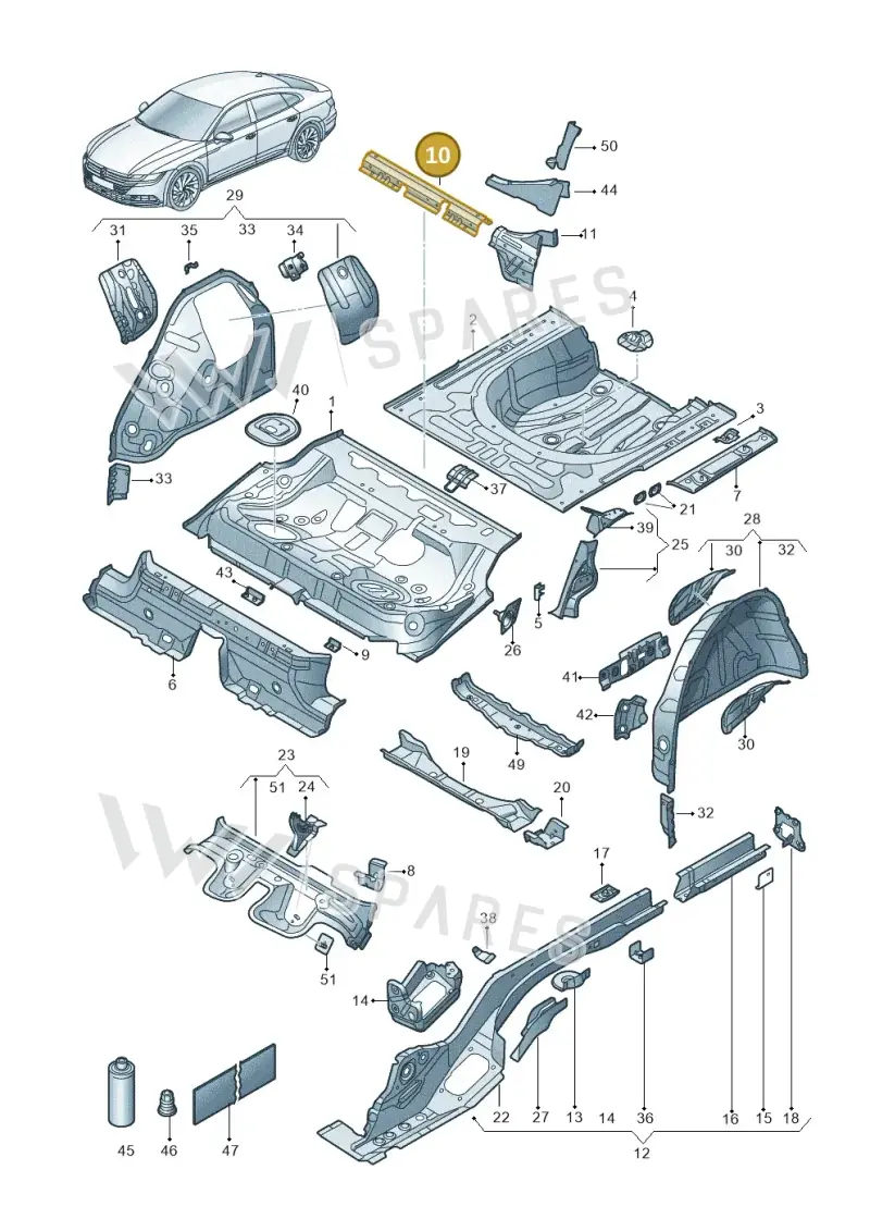 3Q0814153A — Volkswagen Arteon (2017-2023) diagram 828803200, position 10