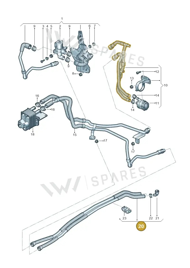 3Q0819885A — Volkswagen Passat saloon (2014-2024) diagram 746819950, position 20