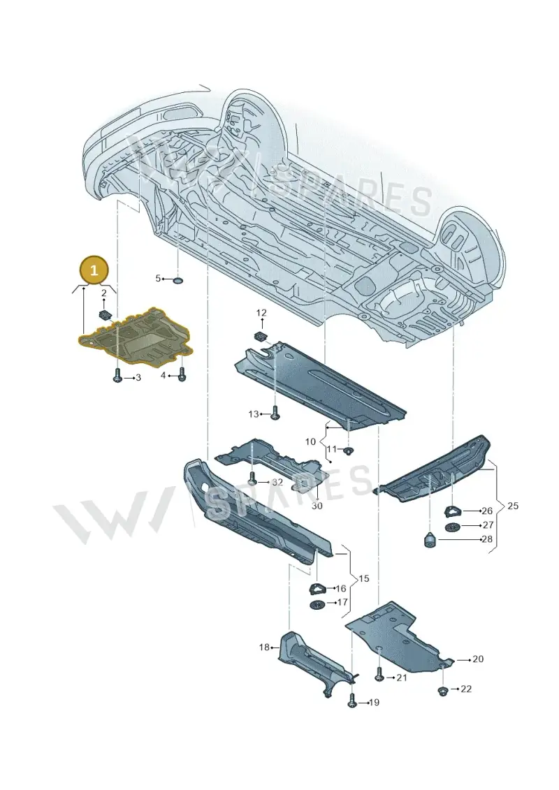 3Q0825236C — Volkswagen Golf 2.0 BlueMotion (2019-2024) diagram 746825200, position 1