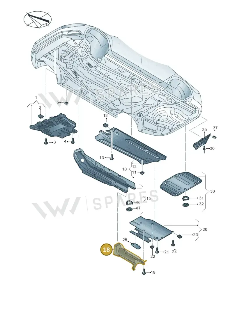 3Q0825635 — Volkswagen Passat (2018-2022) diagram 793825200, position 18