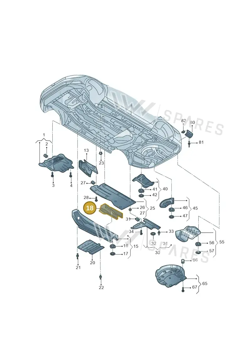 3Q0825635 — Volkswagen CC Fastback (2018-) diagram 826825010, position 18