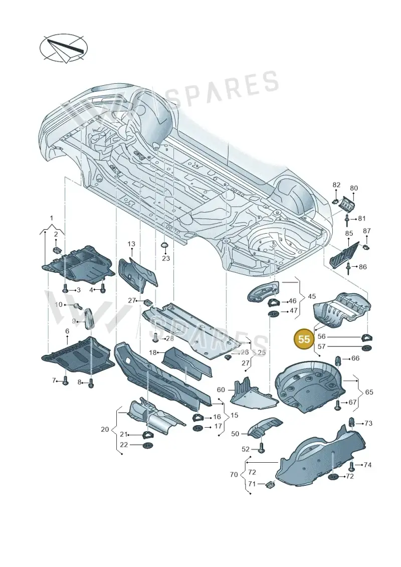 3Q0825712A — Volkswagen Arteon (2017-2023) diagram 793825100, position 55