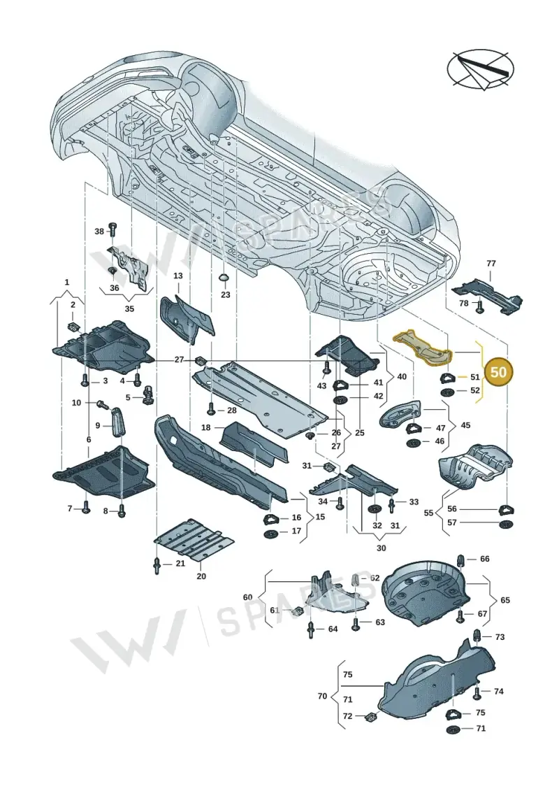 3Q0825756 — Volkswagen Passat estate (2023-) diagram 3j0825000, position 50