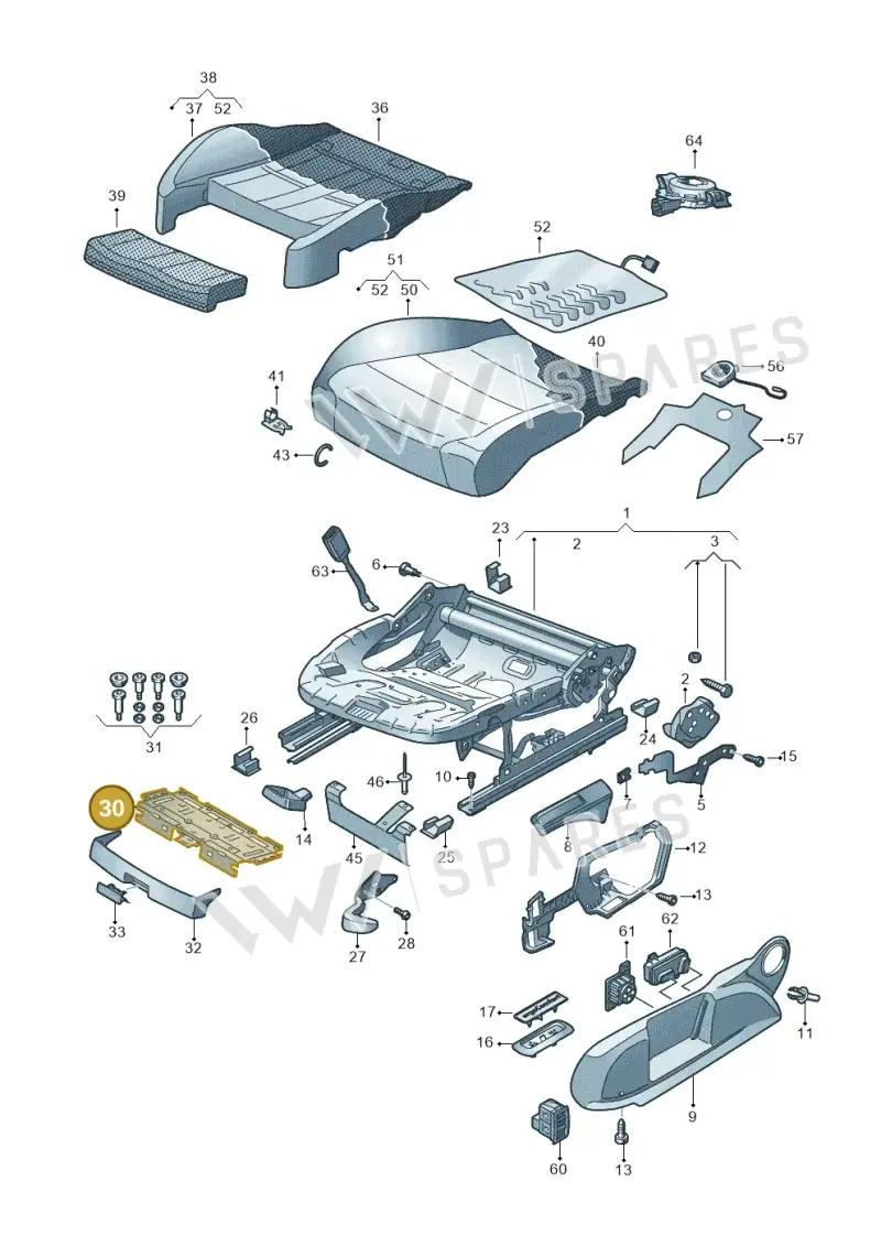 3Q0881057 — Volkswagen Arteon (2017-2023) diagram 828881000, position 30