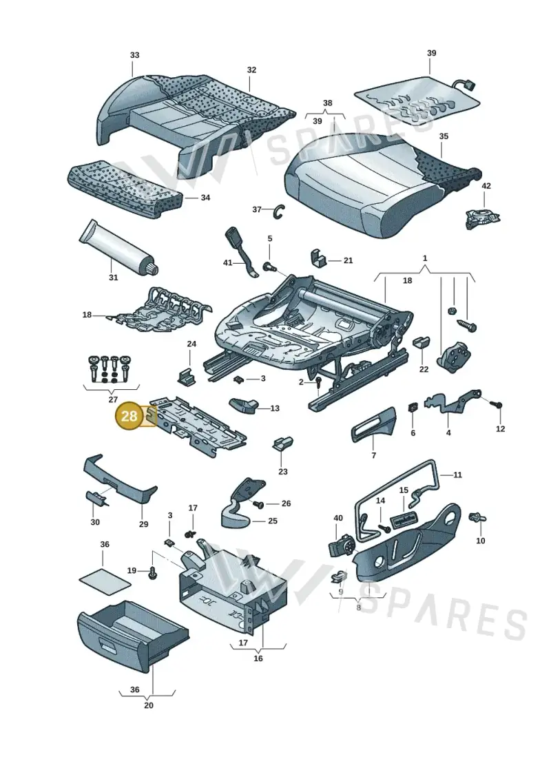 3Q0881057 — Volkswagen Tiguan 2.0 4Motion (2017-2024) diagram 833881005, position 28