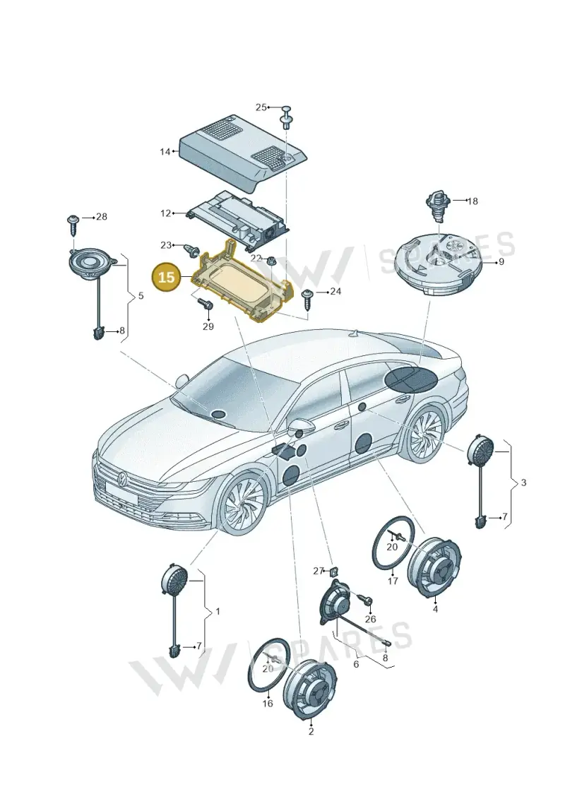 3Q0907390 — Volkswagen Arteon (2017-2023) diagram 828035350, position 15
