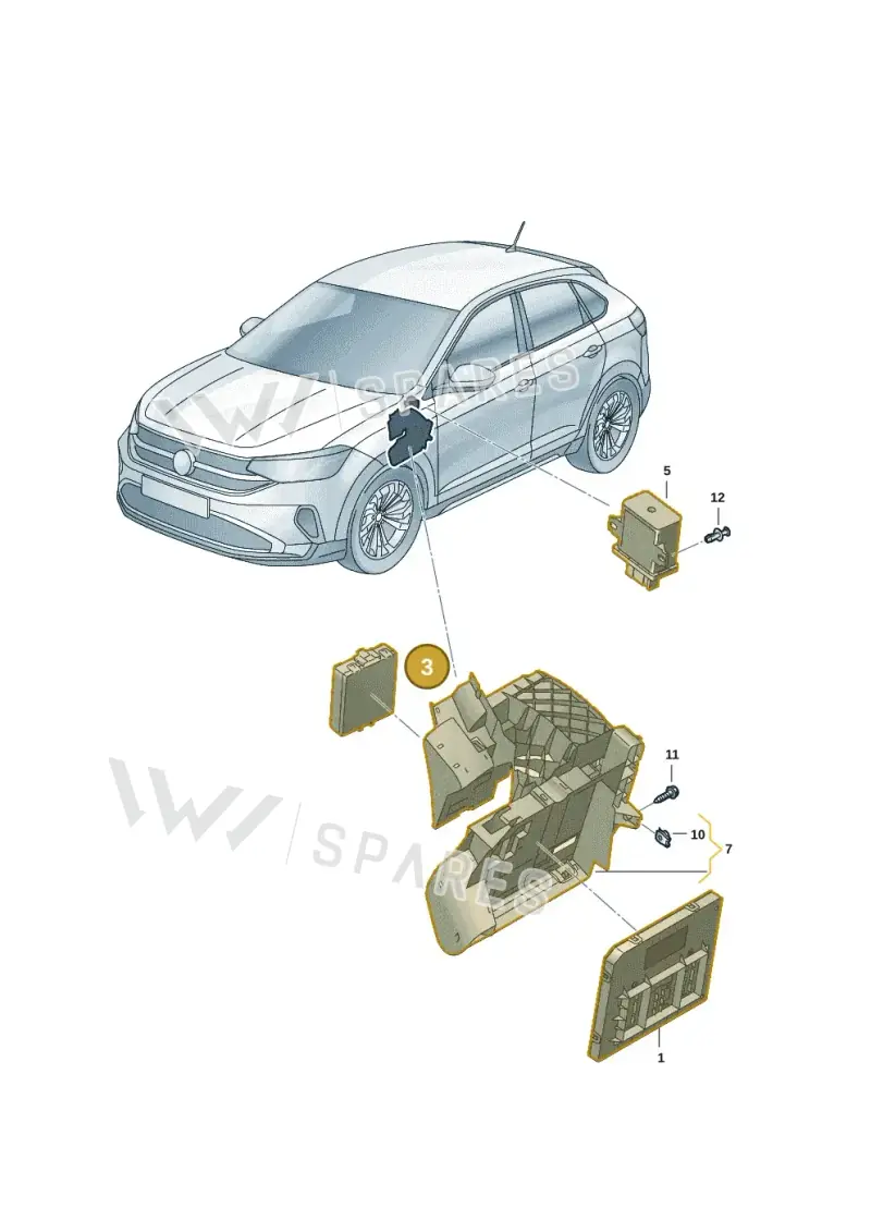 3Q0907530BF — Volkswagen Taigo (2021-2025) diagram 2f0937500, position 3