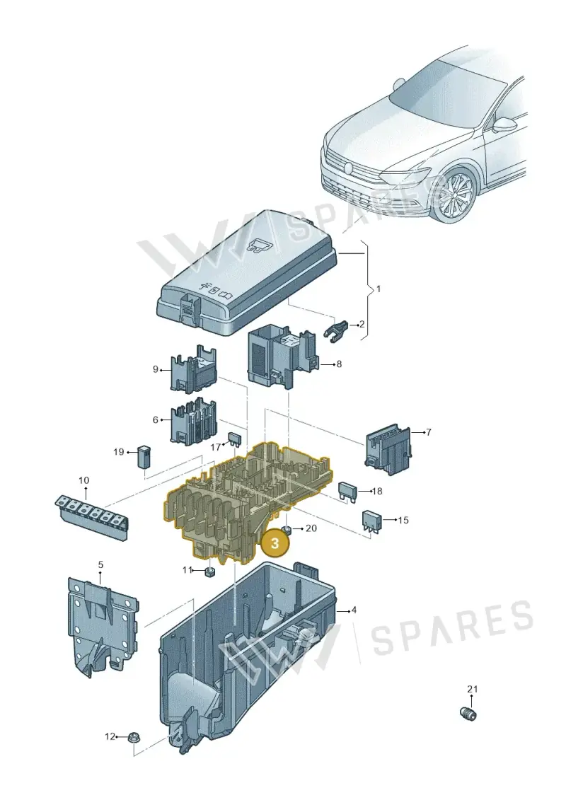3Q0937125 — Volkswagen Passat saloon (2014-2024) diagram 793937100, position 3