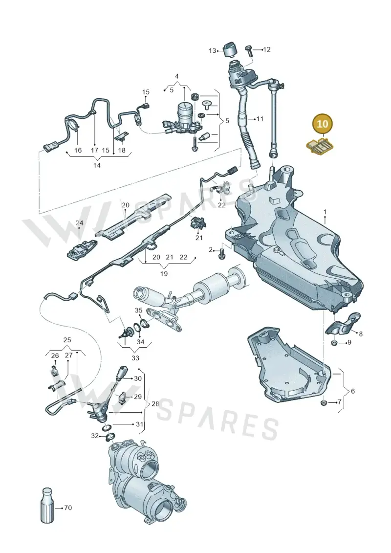 3Q0941329 — Volkswagen Golf 2.0 BlueMotion (2019-2024) diagram 5h0253102, position 10