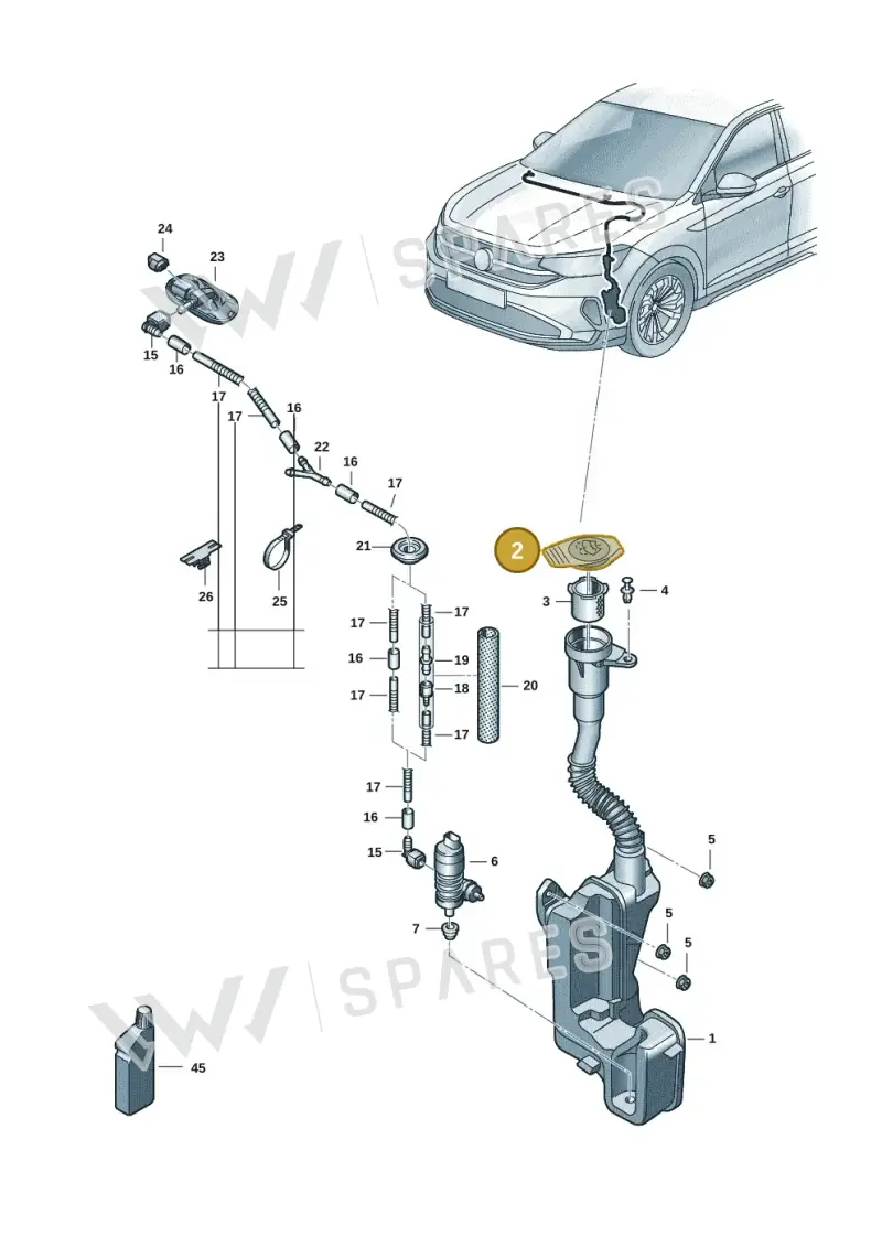 3Q0955455 — Volkswagen Taigo (2021-2024) diagram 2f0955100, position 2
