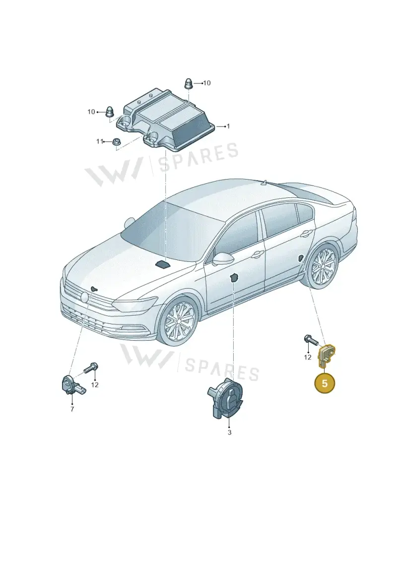3Q0959351A — Volkswagen Passat saloon (2014-2024) diagram 793959300, position 5