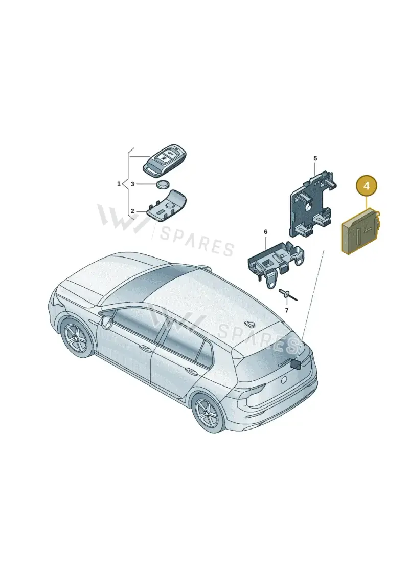 3Q0963513 — Volkswagen Golf 2.0 BlueMotion (2019-2024) diagram 5h0963020, position 4