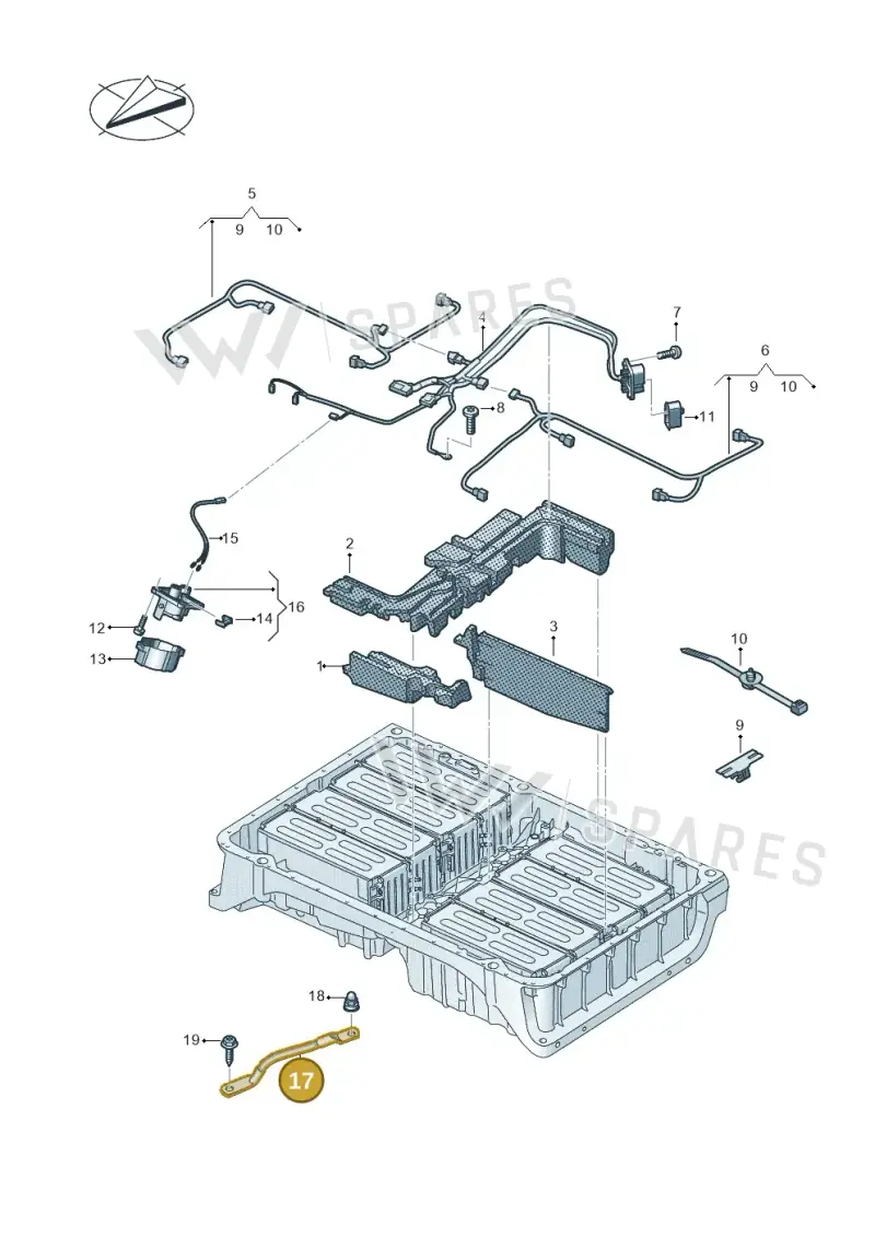 3Q0971237B — Audi A3 Sportback (2016-2020) diagram 890915082, position 17