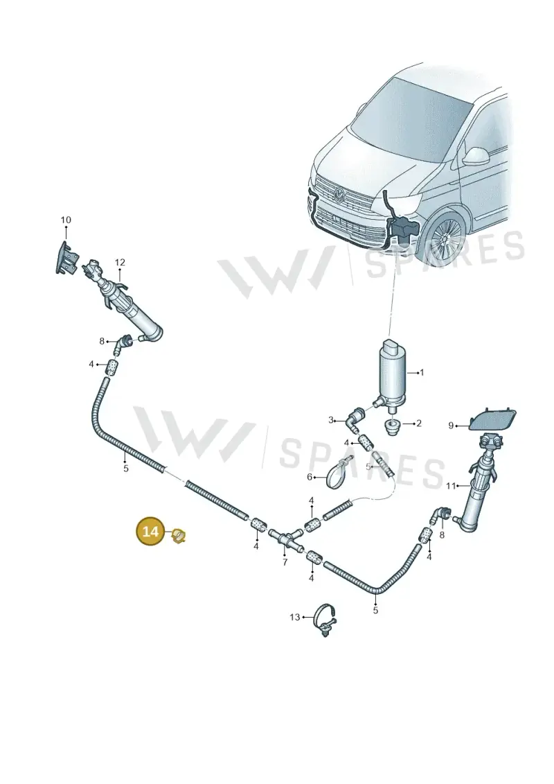 3Q0971842 — Volkswagen Single-cab transp. (2015-2019) diagram 861955300, position 14