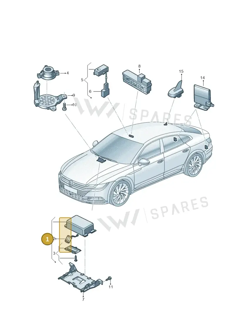 3Q1035285D — Volkswagen Arteon (2017-2023) diagram 828035600, position 1