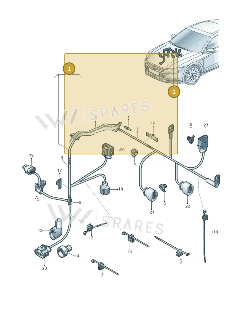 3Q1971111BE — Volkswagen Arteon (2017-2023) diagram 828971780, position 1