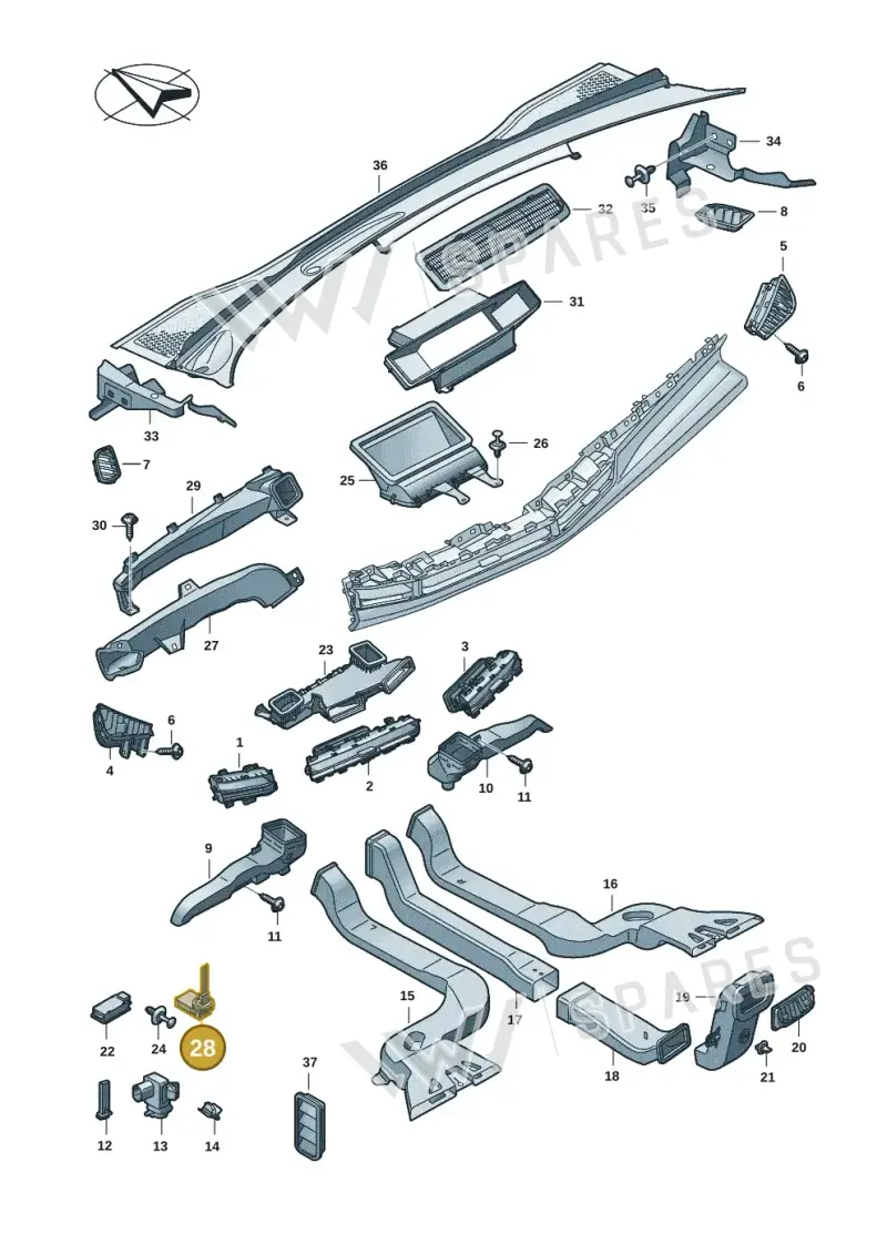 3QD907543B — Volkswagen ID.UNYX (2024-) diagram 11h819300, position 28