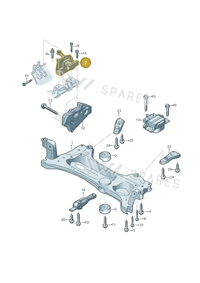 3QF199262C — Volkswagen Atlas Cross Sport (2019-2023) diagram 829199000, position 7