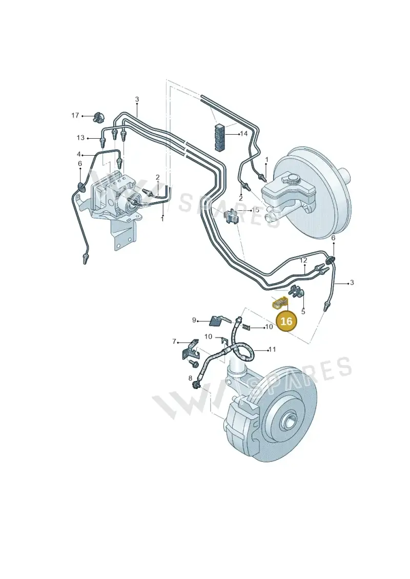 3QF611797A — Volkswagen Teramont (2021-2023) diagram 808611200, position 16