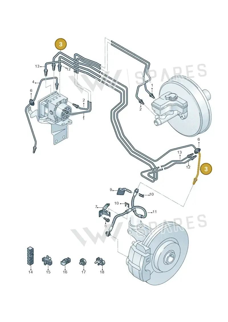 3QF614723A — Volkswagen Atlas Cross Sport (2019-2023) diagram 869611200, position 3