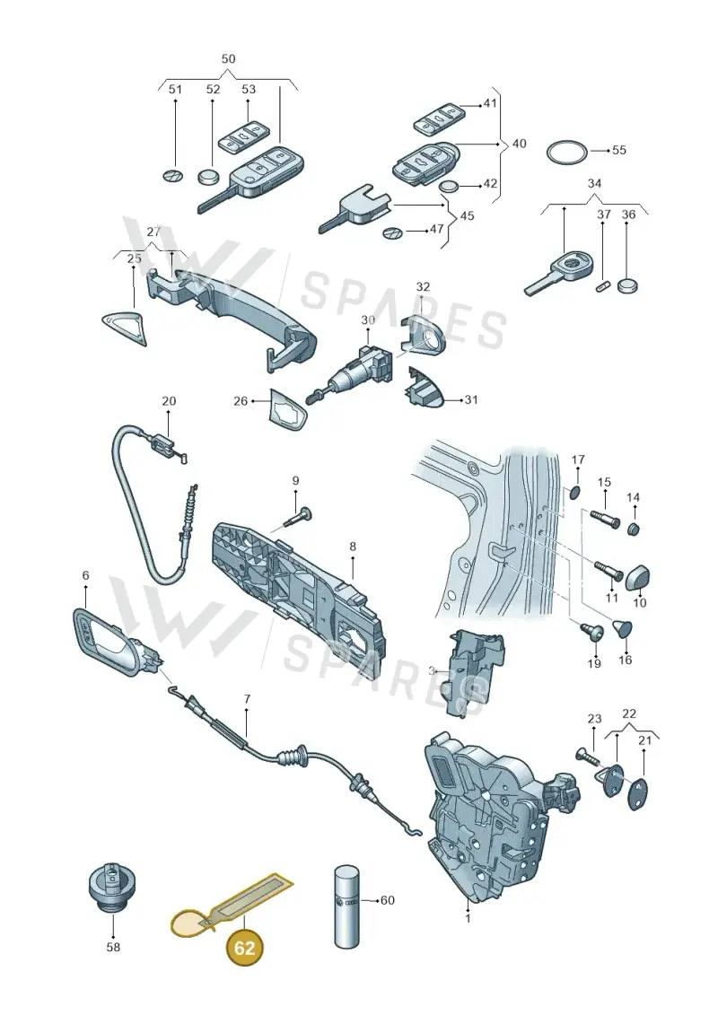 3T0837244 — Volkswagen Up! 1.0 BlueMotion (2016-2023) diagram 672837000, position 62